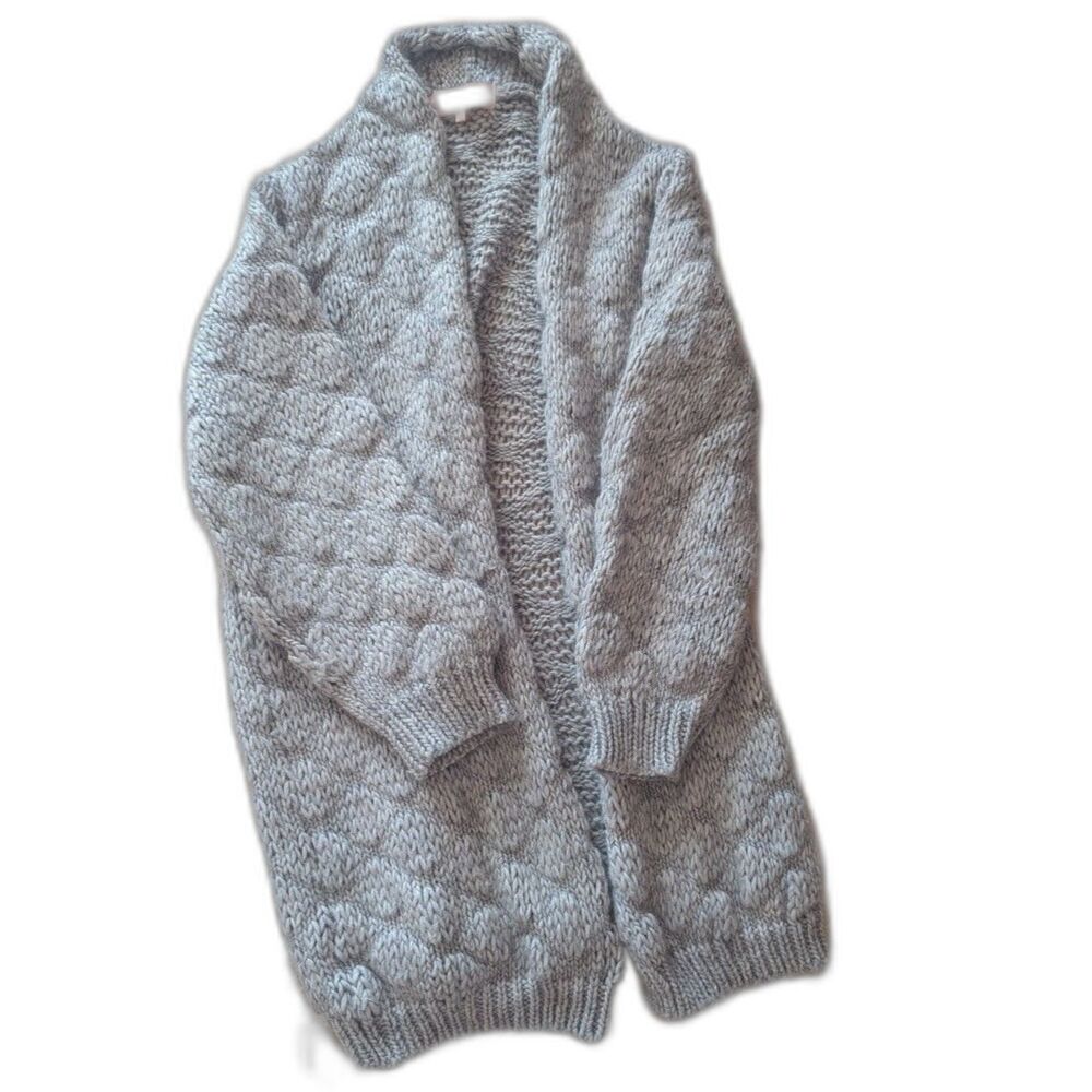 Scandal Italy Lush Gray Cardigan Oversized Cardigan Wool Alpaca Blend